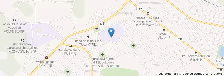 Mapa de ubicacion de 町田市立真光寺中学校 en Jepun, 東京都, 町田市.