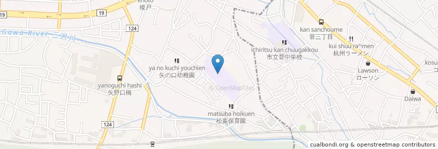 Mapa de ubicacion de 市立稲城第七小学校 en Jepun, 神奈川県, 川崎市.