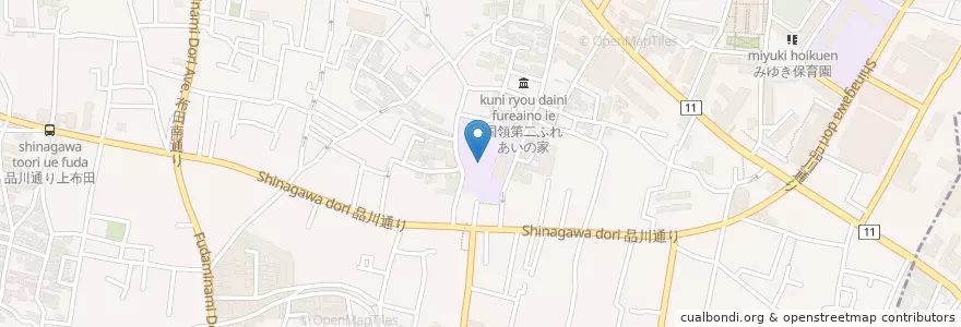 Mapa de ubicacion de 市立第二小学校 en Japonya, 東京都, 調布市.
