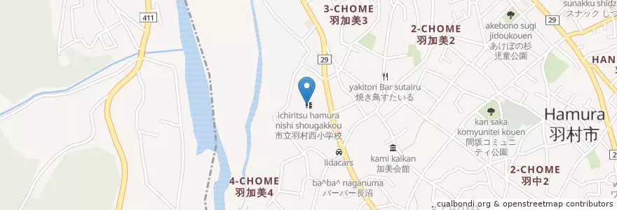 Mapa de ubicacion de 市立羽村西小学校 en ژاپن, 東京都, 羽村市.