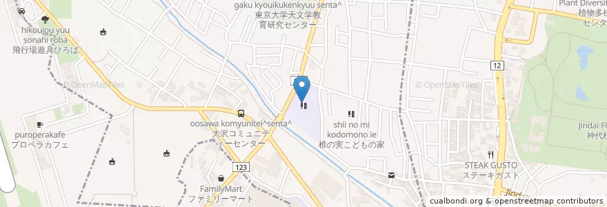 Mapa de ubicacion de 市立羽沢小学校 en ژاپن, 東京都, 三鷹市.