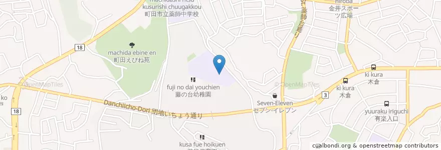 Mapa de ubicacion de 市立藤の台小学校 en Japonya, 東京都, 町田市.