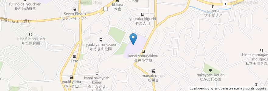 Mapa de ubicacion de 市立金井小学校 en ژاپن, 東京都, 町田市.