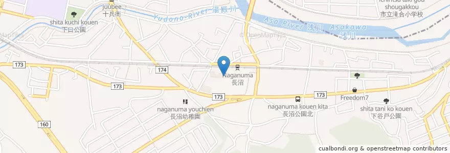 Mapa de ubicacion de 市立長沼小学校 en 日本, 東京都, 八王子市.
