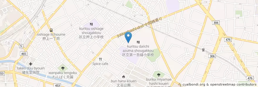 Mapa de ubicacion de 常壽会高石胃腸病院 en ژاپن, 東京都, 墨田区.