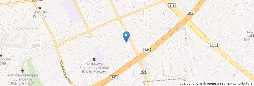 Mapa de ubicacion de 平和協会駒沢病院 en Japan, 東京都, 世田谷区.