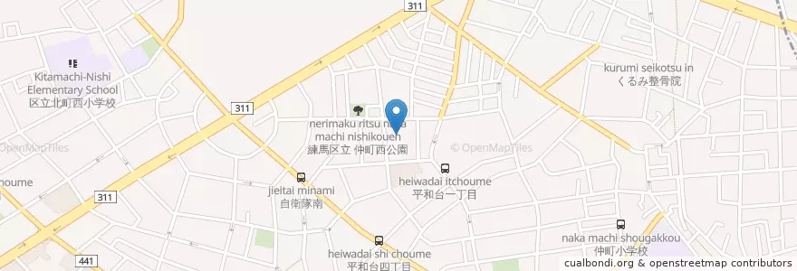 Mapa de ubicacion de 平和台保育園 en اليابان, 東京都, 練馬区.