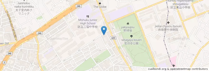 Mapa de ubicacion de 平安幼稚園 en Japonya, 東京都, 世田谷区.