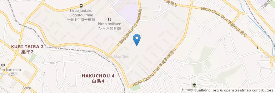 Mapa de ubicacion de 平尾わかば幼稚園 en 일본, 가나가와현, 川崎市, 아사오 구.