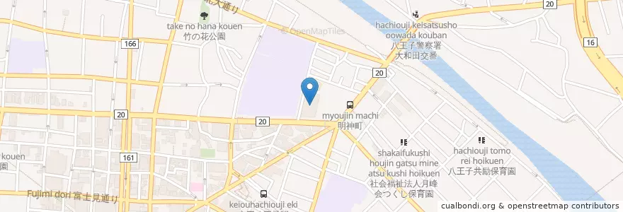 Mapa de ubicacion de 府中刑務所八王子拘置支所 en Japón, Tokio, Hachioji.