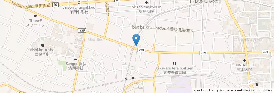 Mapa de ubicacion de 府中市立片町図書館 en Jepun, 東京都, 府中市.