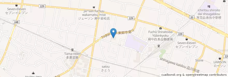 Mapa de ubicacion de 府中市立白糸台図書館 en Japan, Tokio, 府中市.