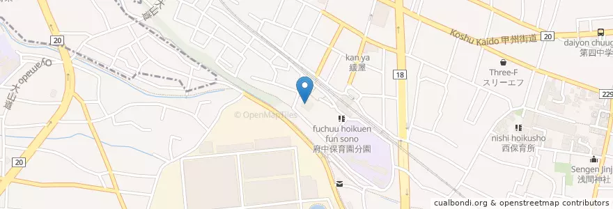 Mapa de ubicacion de 府中市立西府図書館 en 日本, 東京都, 府中市.