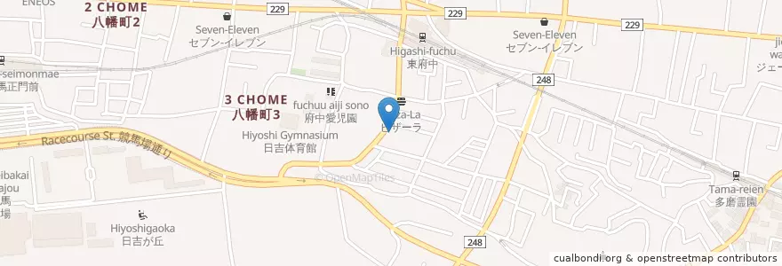 Mapa de ubicacion de 府中清水が丘郵便局 en Japan, Tokyo, Fuchu.