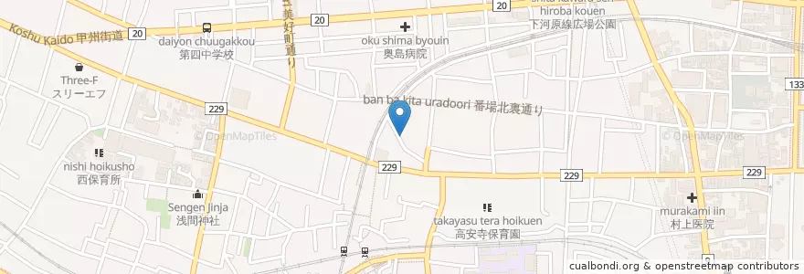 Mapa de ubicacion de 府中片町郵便局 en Japonya, 東京都, 府中市.