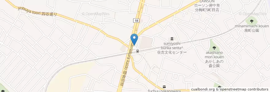 Mapa de ubicacion de 府中警察署中河原交番 en ژاپن, 東京都.