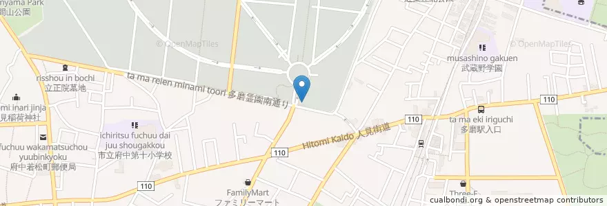 Mapa de ubicacion de 府中警察署多摩駐在所 en Japan, Tokio, 府中市.