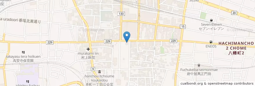 Mapa de ubicacion de 府中警察署大国魂交番 en Jepun, 東京都, 府中市.