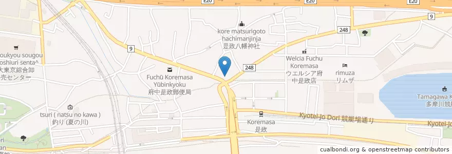 Mapa de ubicacion de 府中警察署是政交番 en Giappone, Tokyo, 府中市.