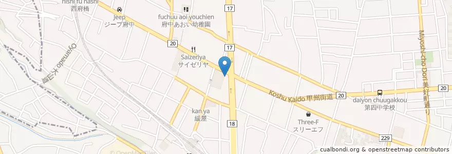 Mapa de ubicacion de 府中警察署本宿交番 en اليابان, 東京都, 府中市.