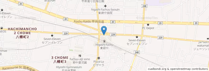 Mapa de ubicacion de 府中警察署東府中駅前交番 en Japon, Tokyo, 府中市.