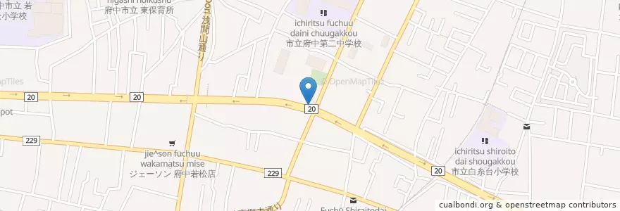 Mapa de ubicacion de 府中警察署白糸台交番 en Japan, Tokio, 府中市.