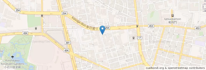 Mapa de ubicacion de 弓町本郷幼稚園 en Japan, 東京都, 文京区.