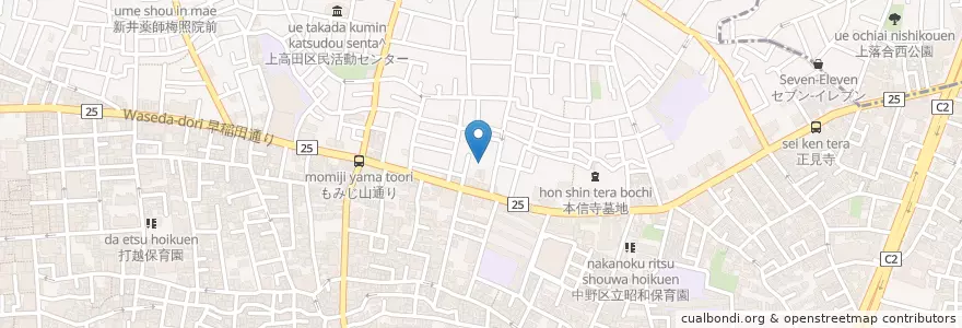 Mapa de ubicacion de 徳育幼稚園 en Jepun, 東京都, 中野区.