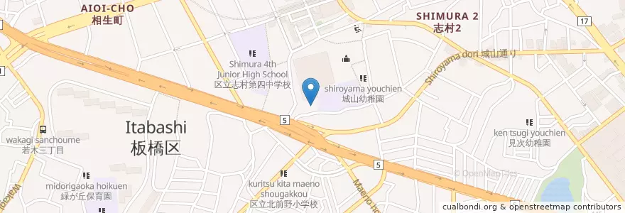 Mapa de ubicacion de 志村児童館 en Japón, Tokio, Itabashi.