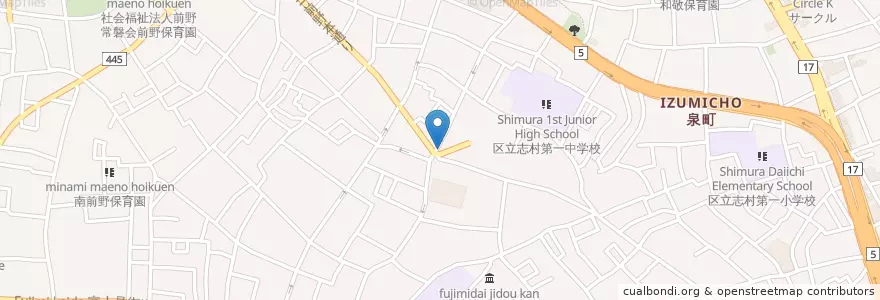 Mapa de ubicacion de 志村警察署 前野町交番 en Japan, Tokio, 板橋区.
