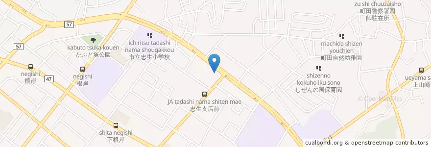 Mapa de ubicacion de 忠生郵便局 en Jepun, 東京都, 町田市.