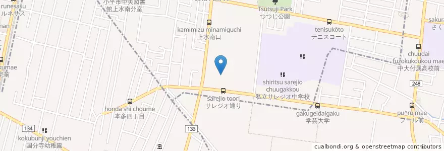 Mapa de ubicacion de 情報通信研究機構(小金井本部) en Japan, 東京都.