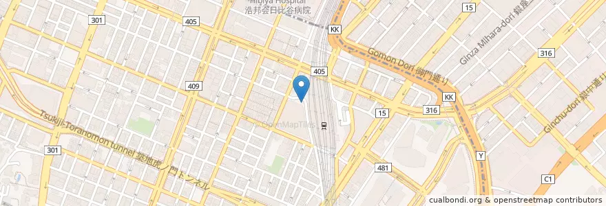 Mapa de ubicacion de 愛宕警察署新橋駅前交番 en Japón, Tokio, Minato.
