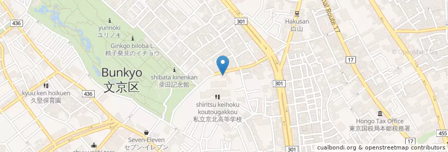 Mapa de ubicacion de 愛星幼稚園 en Japan, 東京都, 文京区.