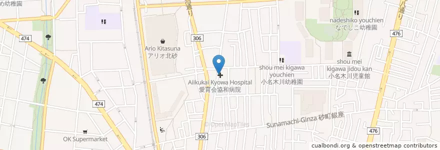 Mapa de ubicacion de 愛育会協和病院 en 日本, 東京都, 江東区.