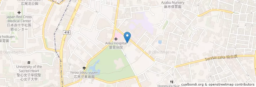 Mapa de ubicacion de 愛育養護学校 en Jepun, 東京都, 港区.