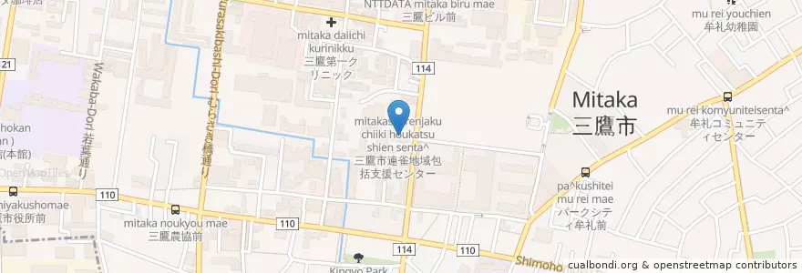 Mapa de ubicacion de 慈生会野村病院 en Japan, 東京都, 三鷹市.