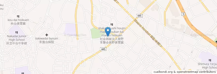 Mapa de ubicacion de 前野病院 en Japan, Tokio, 板橋区.