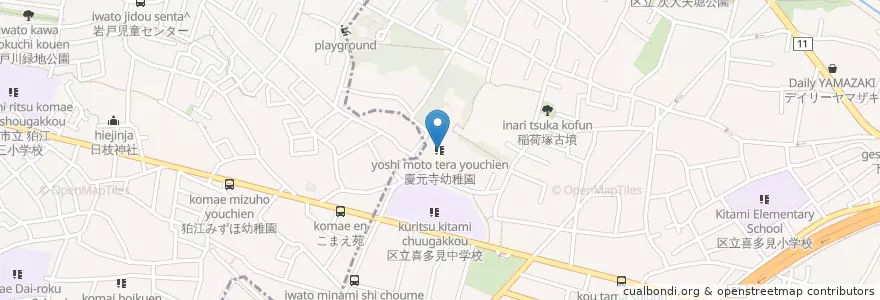 Mapa de ubicacion de 慶元寺幼稚園 en Jepun, 東京都, 世田谷区.