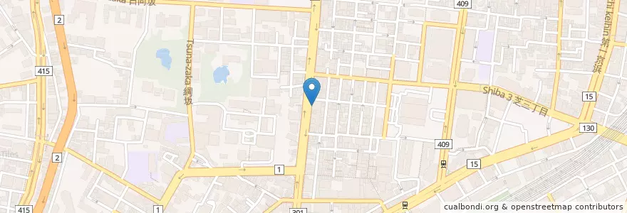 Mapa de ubicacion de 慶應義塾前郵便局 en Japonya, 東京都, 港区.