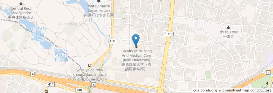 Mapa de ubicacion de 慶應義塾大学（看護医療学部） en Japan, 東京都.
