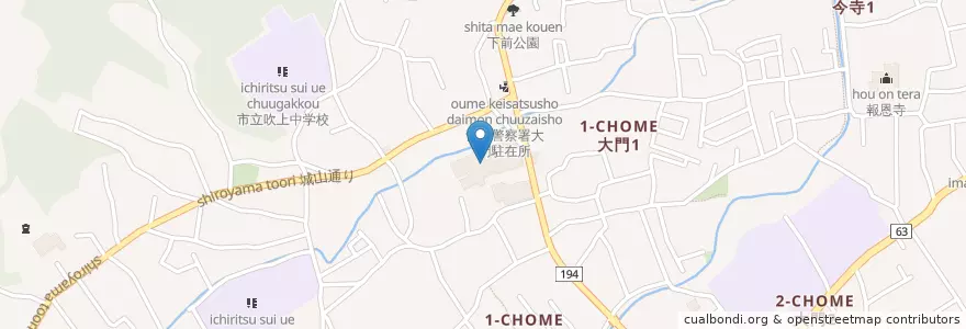 Mapa de ubicacion de 慶成会 青梅慶友病院 en Jepun, 東京都, 青梅市.