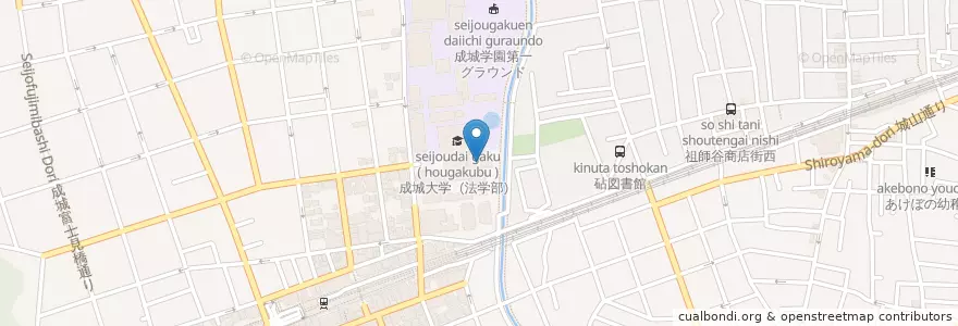 Mapa de ubicacion de 成城大学短期大学部 en Japon, Tokyo, 世田谷区.