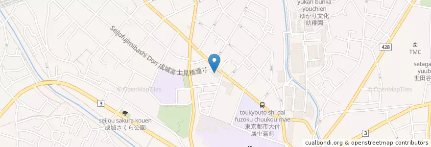 Mapa de ubicacion de 成城消防署 en 일본, 도쿄도, 世田谷区.