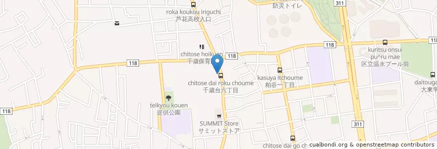 Mapa de ubicacion de 成城警察署千歳台交番 en Japón, Tokio, Setagaya.