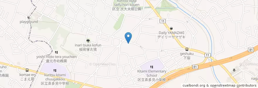Mapa de ubicacion de 成城警察署喜多見駐在所 en 日本, 東京都, 世田谷区.