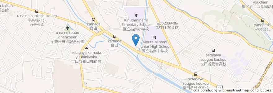 Mapa de ubicacion de 成城警察署鎌田駐在所 en Japon, Tokyo, 世田谷区.