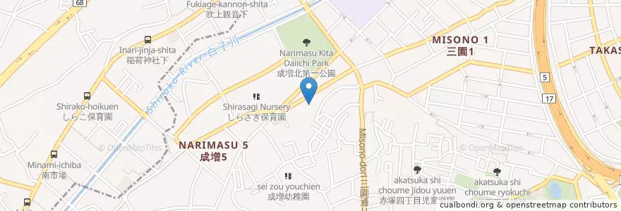 Mapa de ubicacion de 成美保育園 en Jepun, 埼玉県, 板橋区.