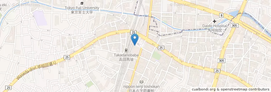 Mapa de ubicacion de 戸塚警察署高田馬場駅前交番 en Japonya, 東京都, 新宿区.