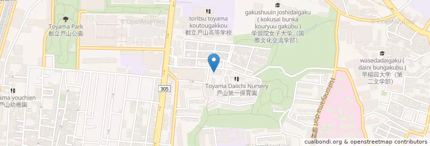 Mapa de ubicacion de 戸山シニア活動館 en Japan, Tokio, 新宿区.